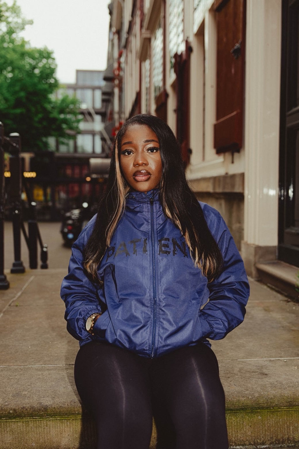 Patience Dark Blue Windbreaker