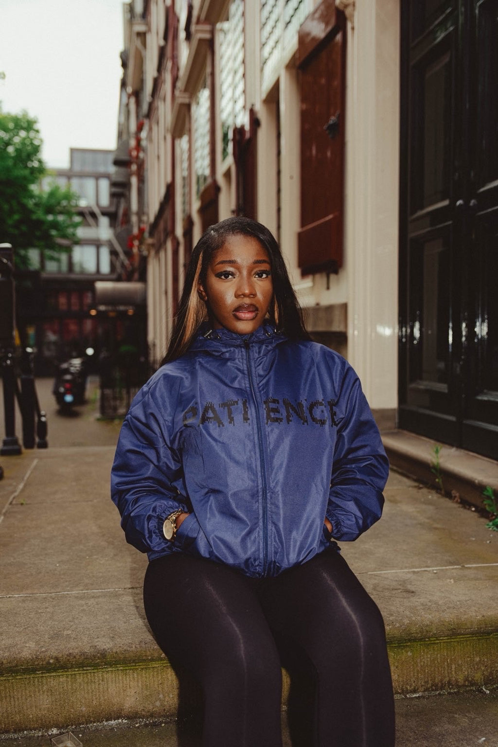 Patience Dark Blue Windbreaker