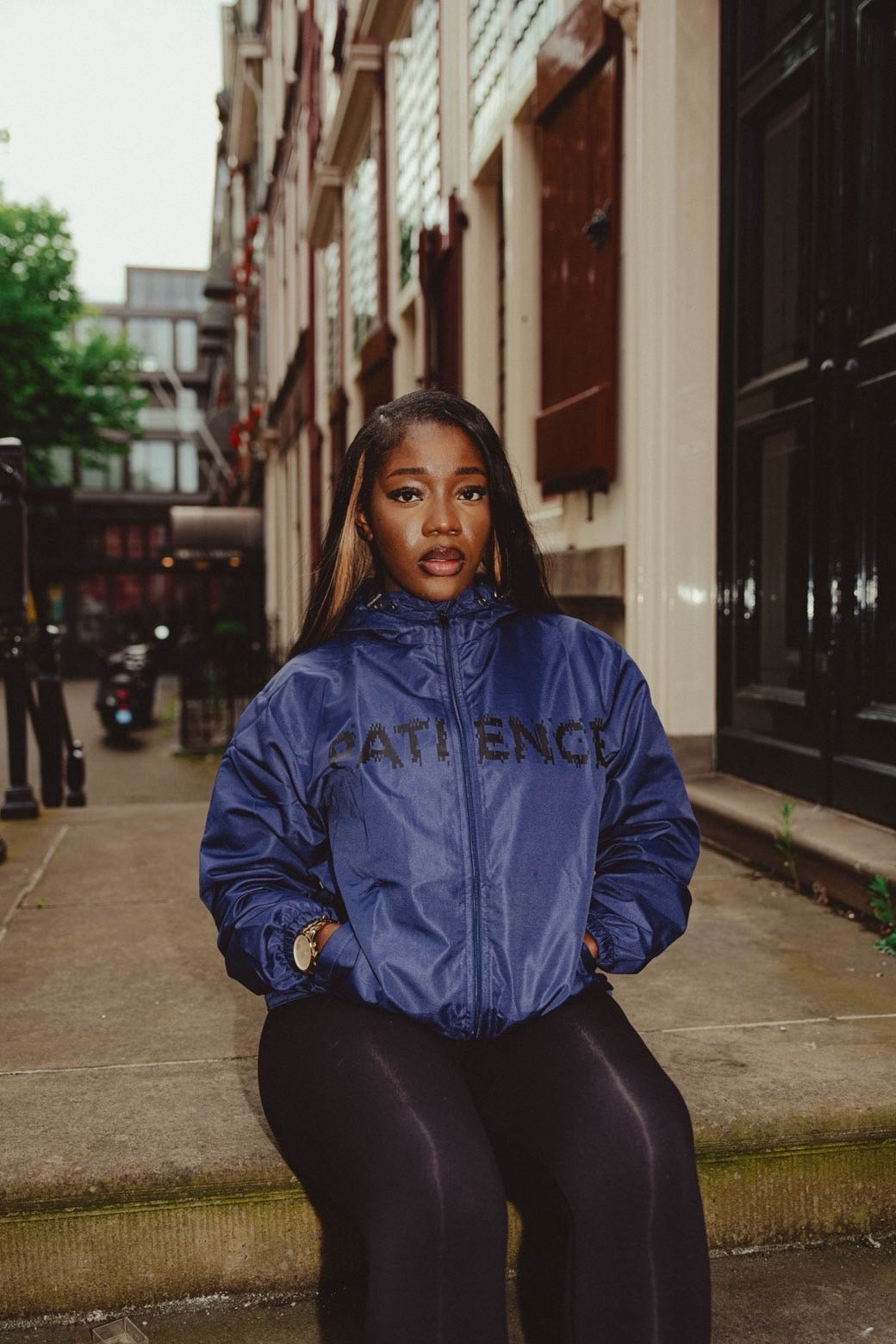 Patience Dark Blue Windbreaker