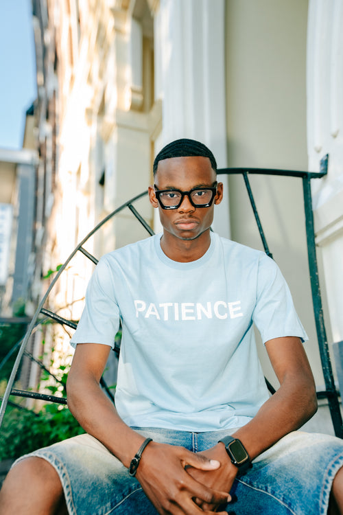PATIENCE BABY BLUE TSHIRT